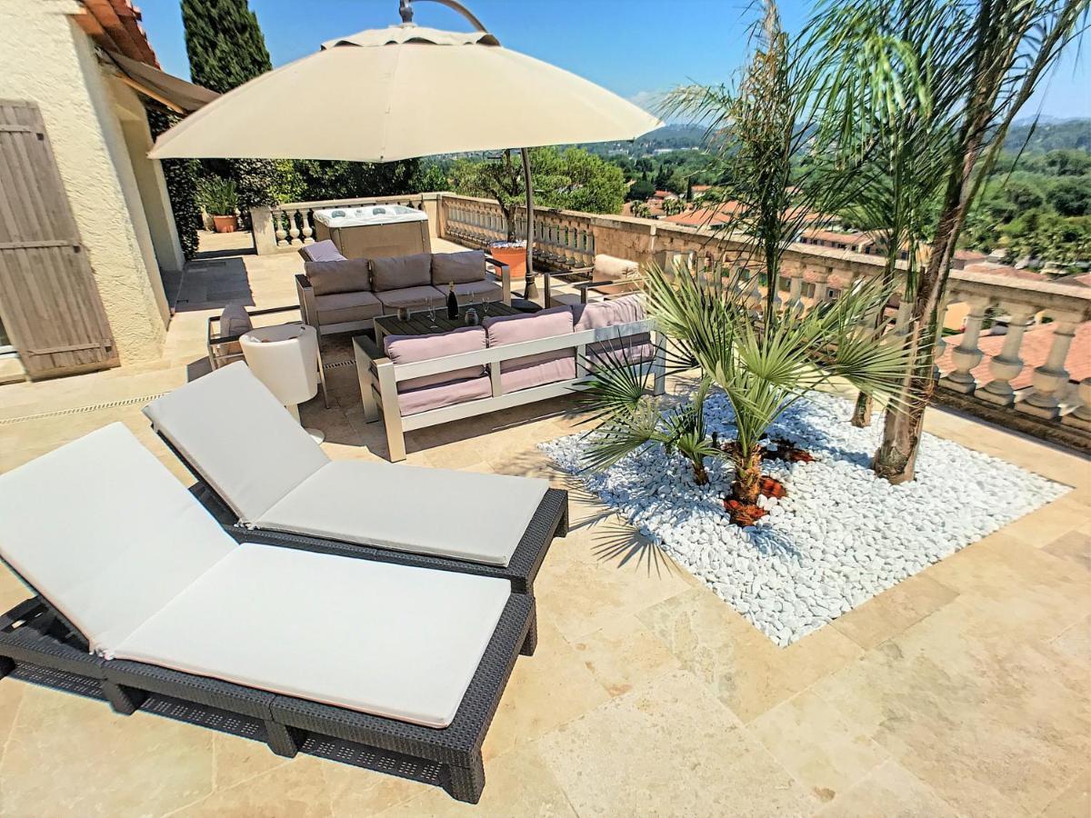 3 Bedrooms Villa Near Cannes - Pool & Jacuzzi - Sea View Mandelieu Zewnętrze zdjęcie