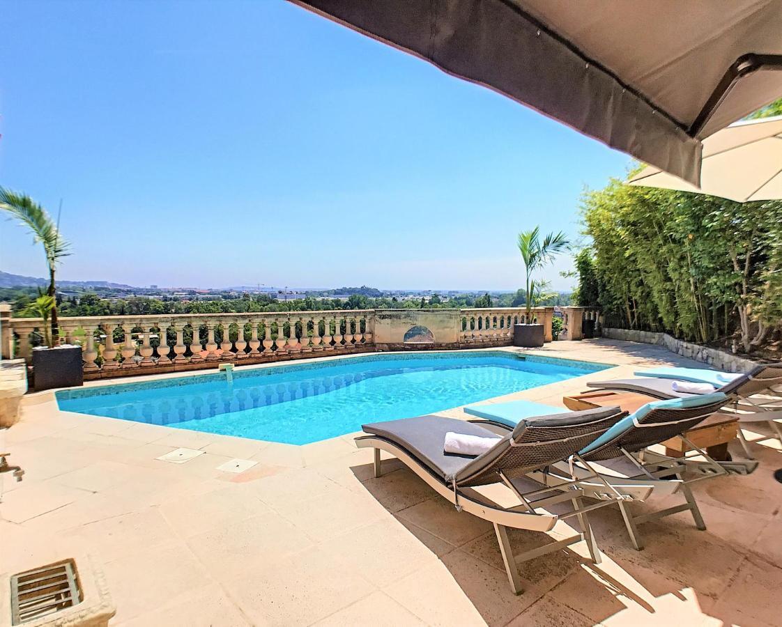 3 Bedrooms Villa Near Cannes - Pool & Jacuzzi - Sea View Mandelieu Zewnętrze zdjęcie