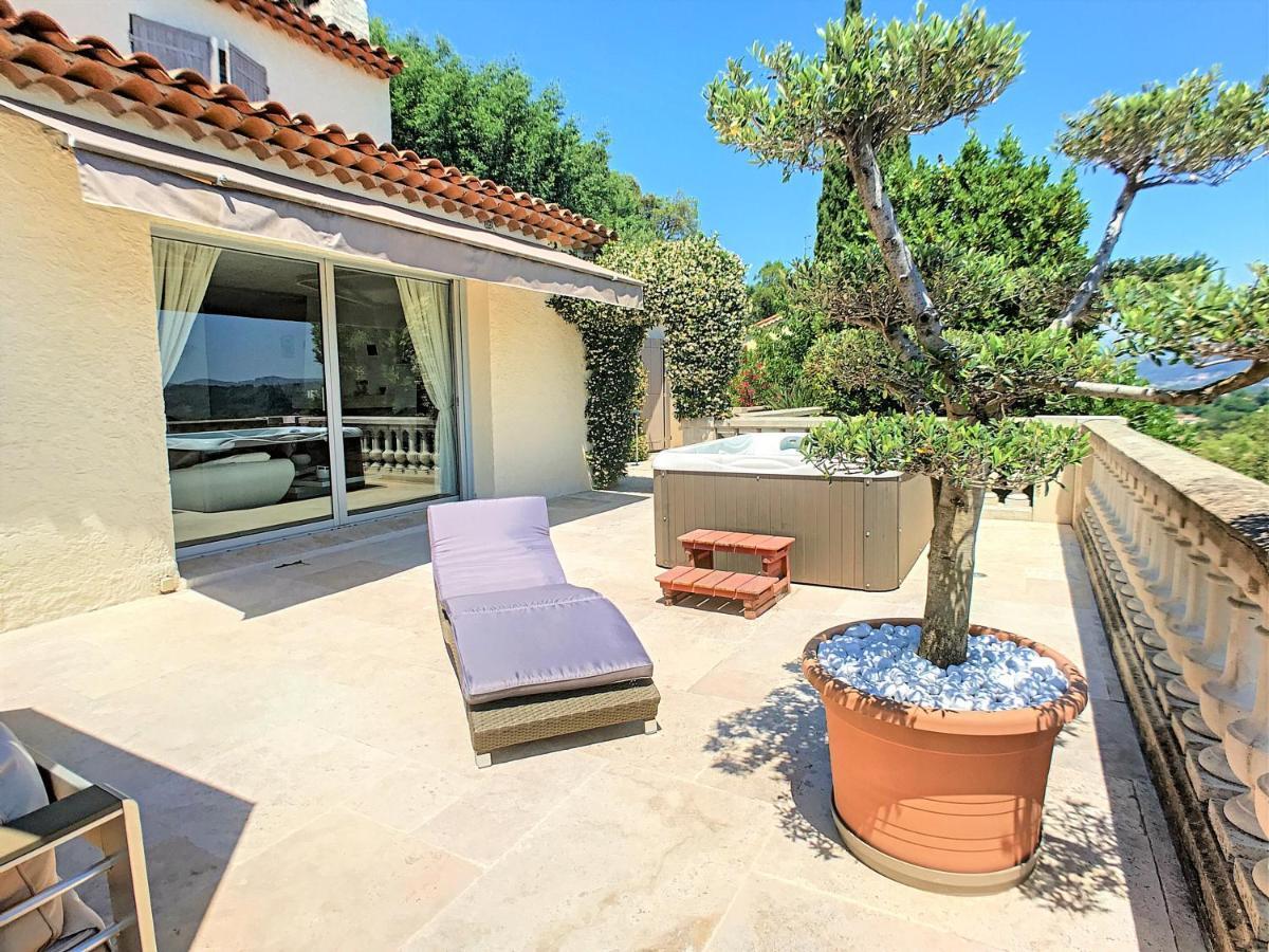3 Bedrooms Villa Near Cannes - Pool & Jacuzzi - Sea View Mandelieu Zewnętrze zdjęcie